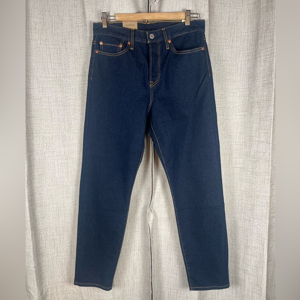 LEVI'S Straight Leg Jeans Denim Size 29 Dark Blue Wash Cotton Blend NWT